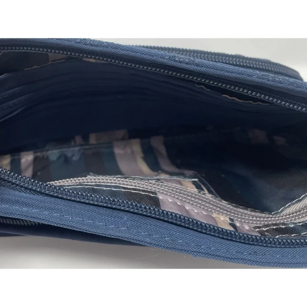 Lug Blue Nylon Lightweight Crossbody Purse Diamond Quilted Small - Picture 4 of 8